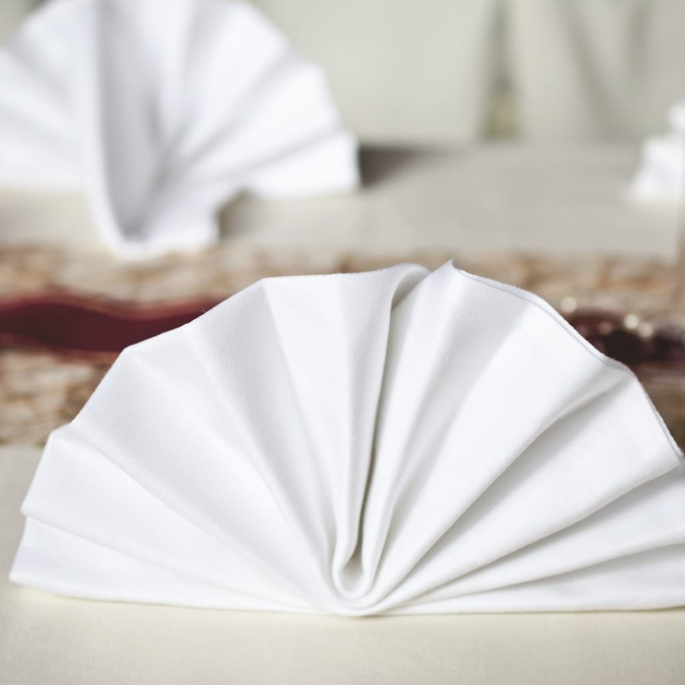 White Napkins Fanned Out