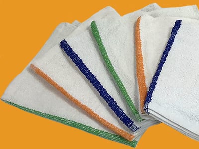 Bar mops with colored stripes