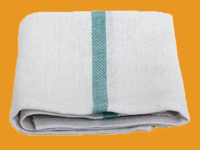 Green stripe herringbone kitchen towel