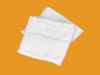 Full white terry washcloths