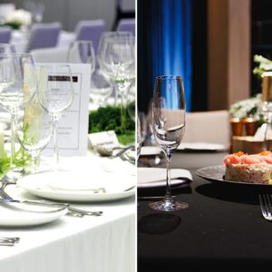 fancy table setup on table linen