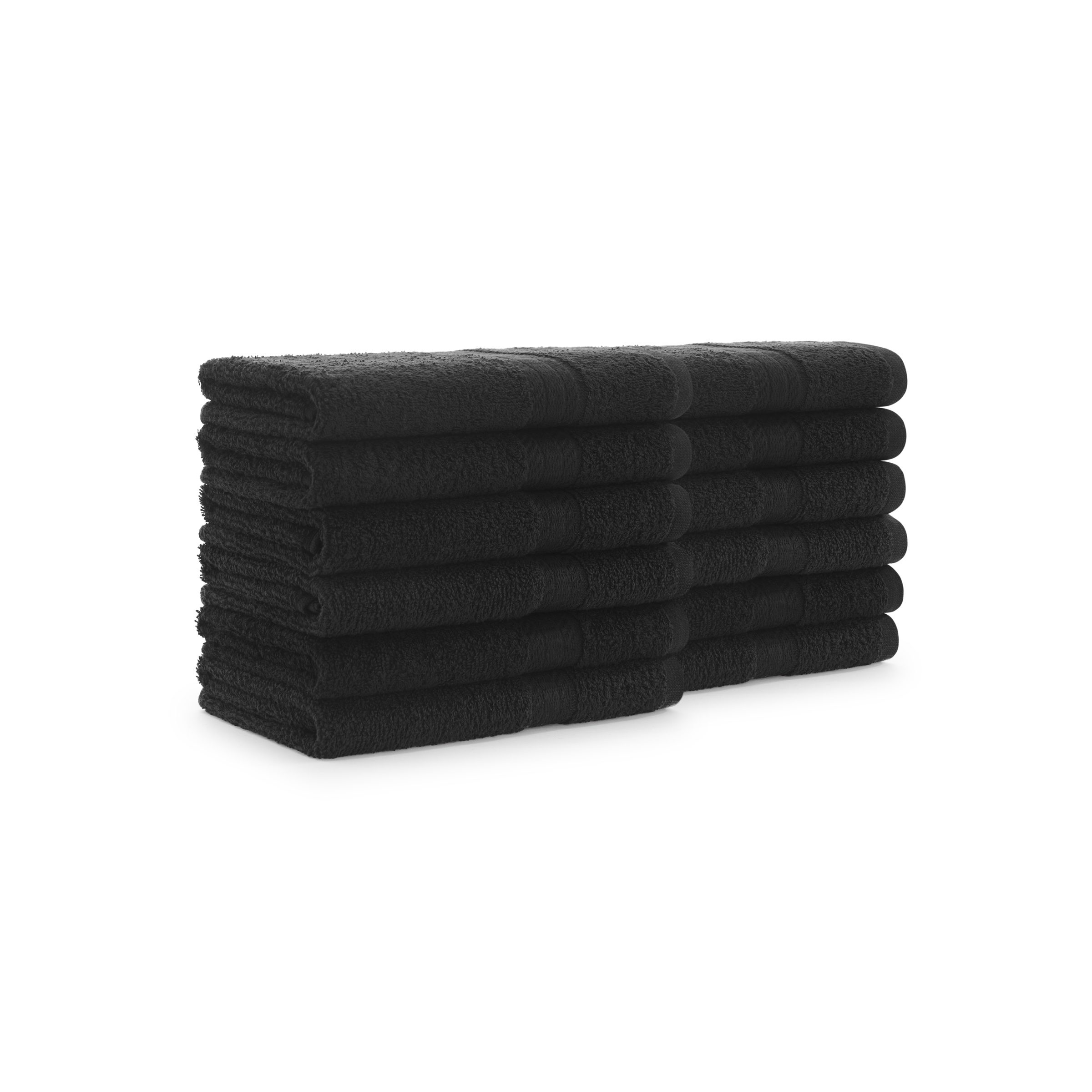 Monarch Brands True Colors 16 x 27 100% Ring Spun Cotton Black Hand Towel  3 lb. - 12/Pack