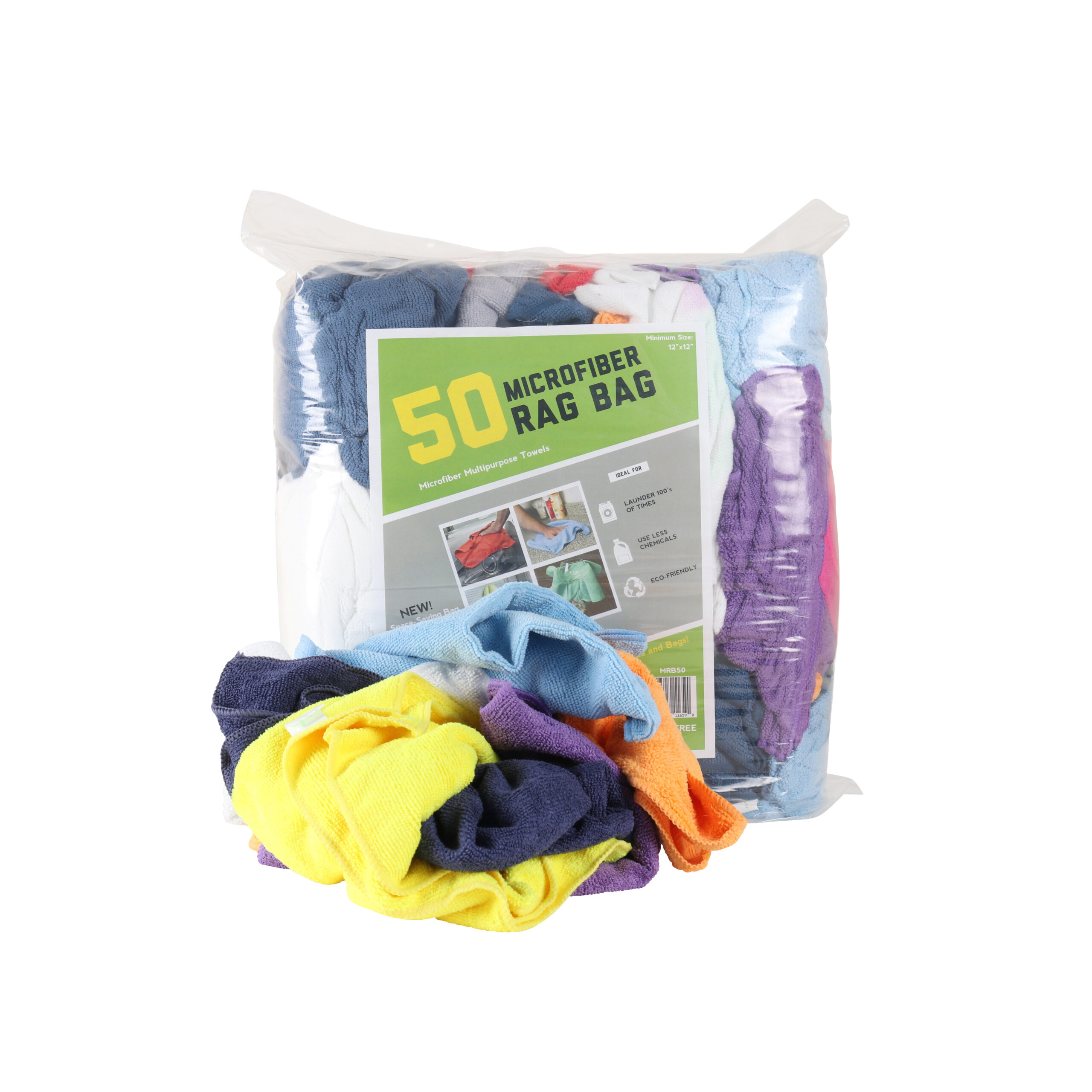 14 x 24 Cotton Reusable Blue Drying Cloth Rags Bag of 50 Huck Cleaning Towels 