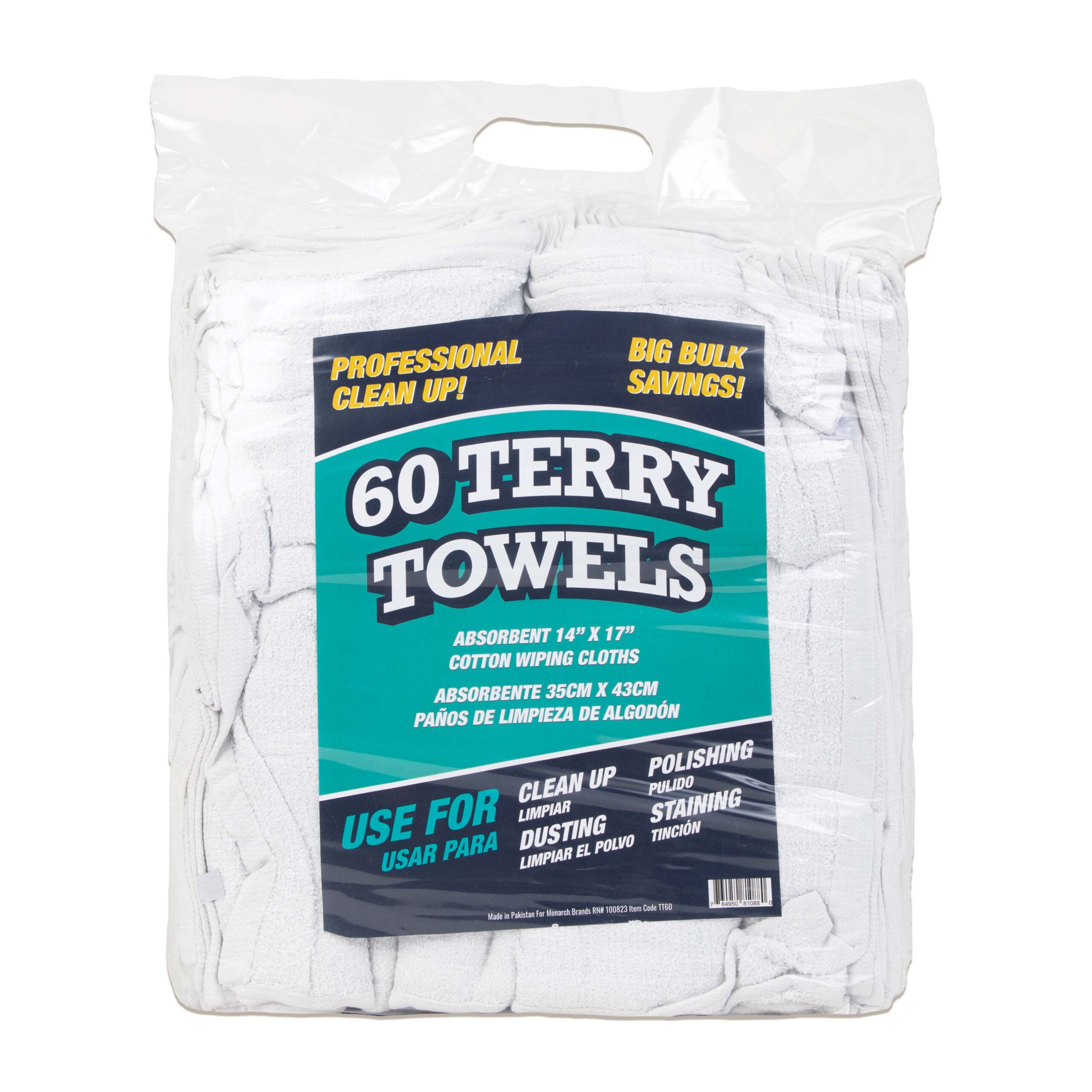 Terry Cotton Bar Towels - (10 lb. Box)