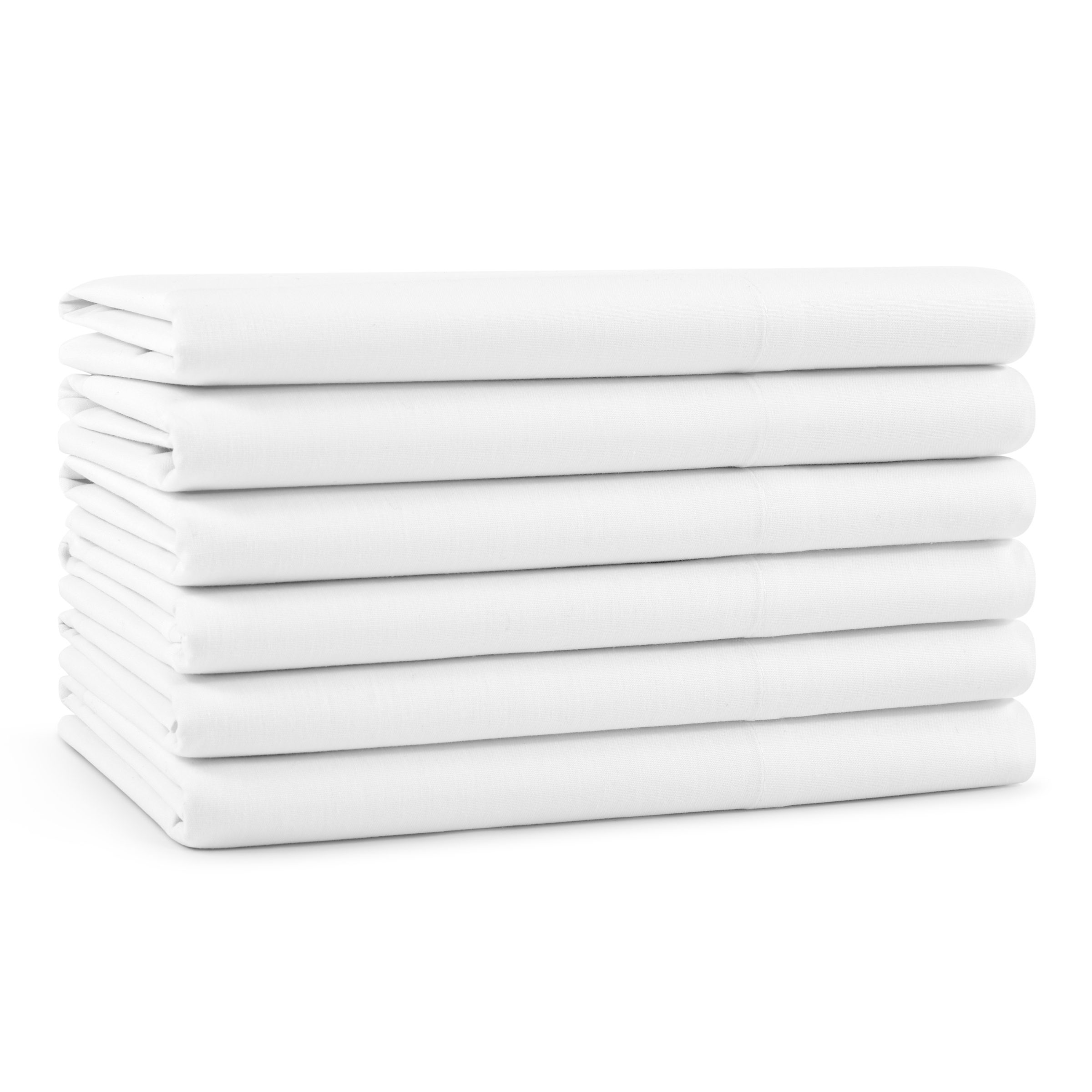 Lulworth Flat Bed Sheets (Pack of 6), 180 Thread Ct. Cotton Poly Blend, Size options - Queen