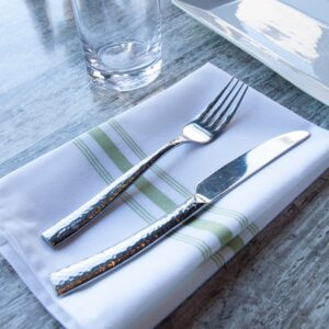 Silver Spoons Herringbone Linen Look Napkins For Events, Black