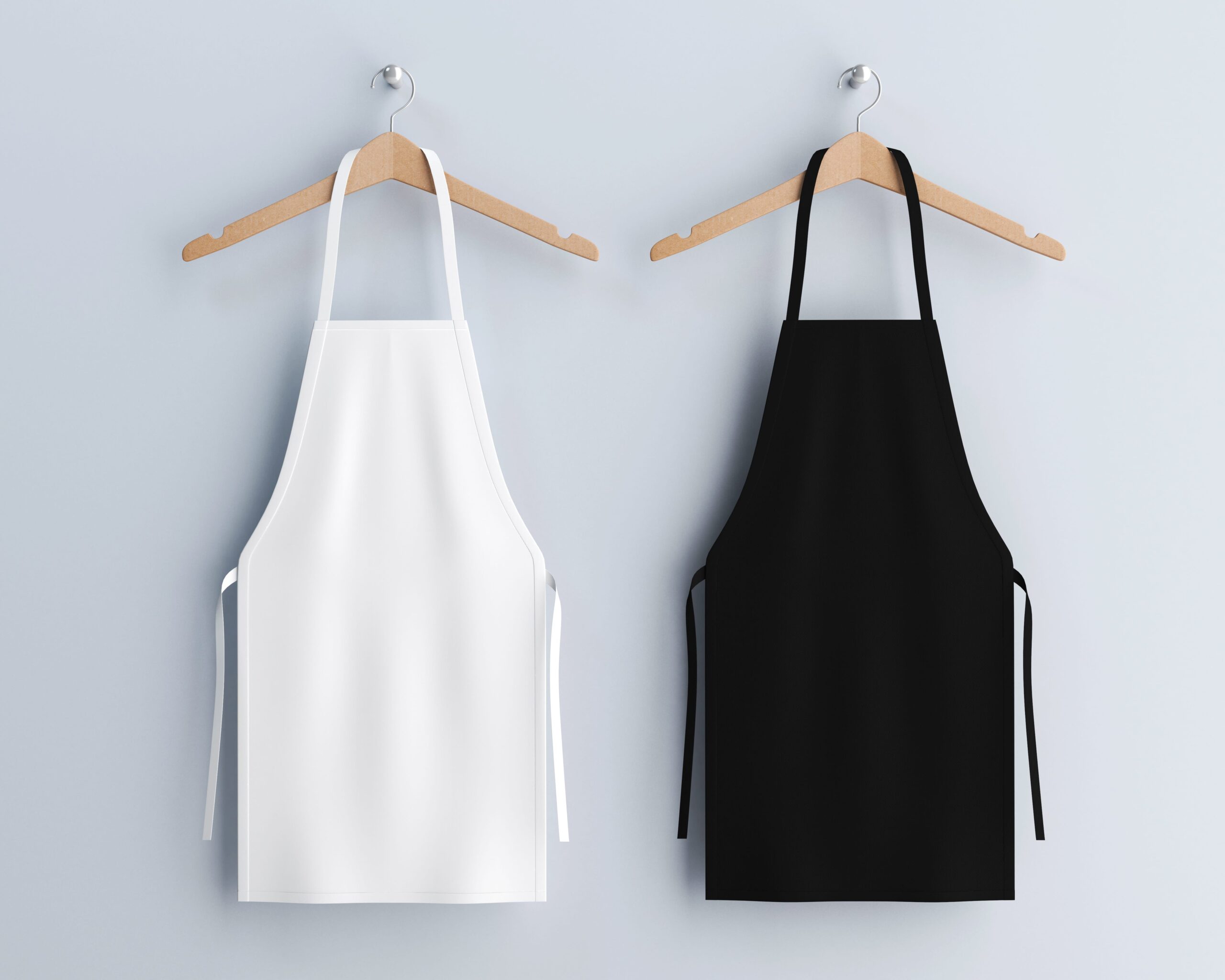 Poly Spun Aprons white and black