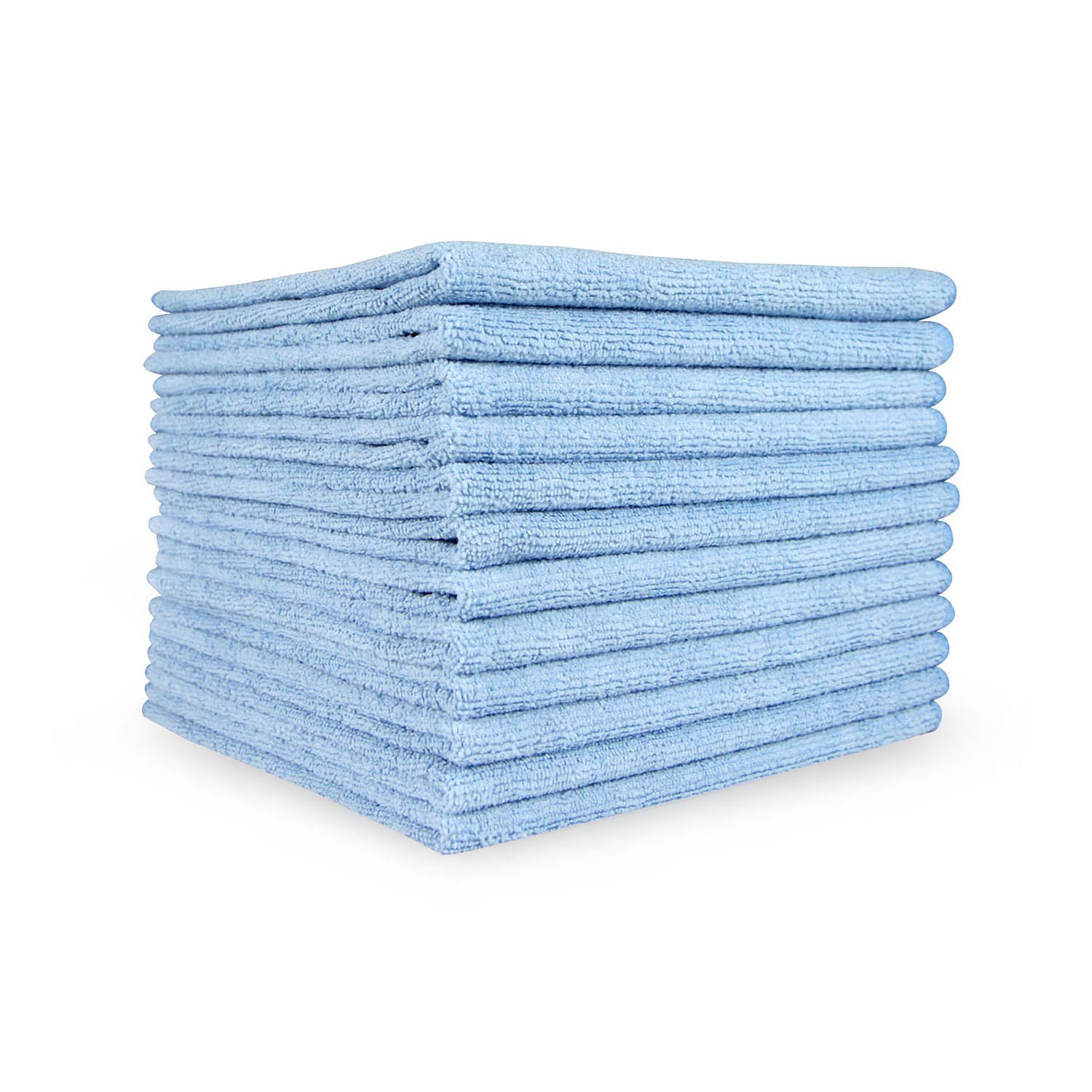Pack x10 Hygiene Cleaning Towel BLUE Colour Coded Striped Dish Cloths 