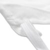 White Poly Spun Apron stitching closeup