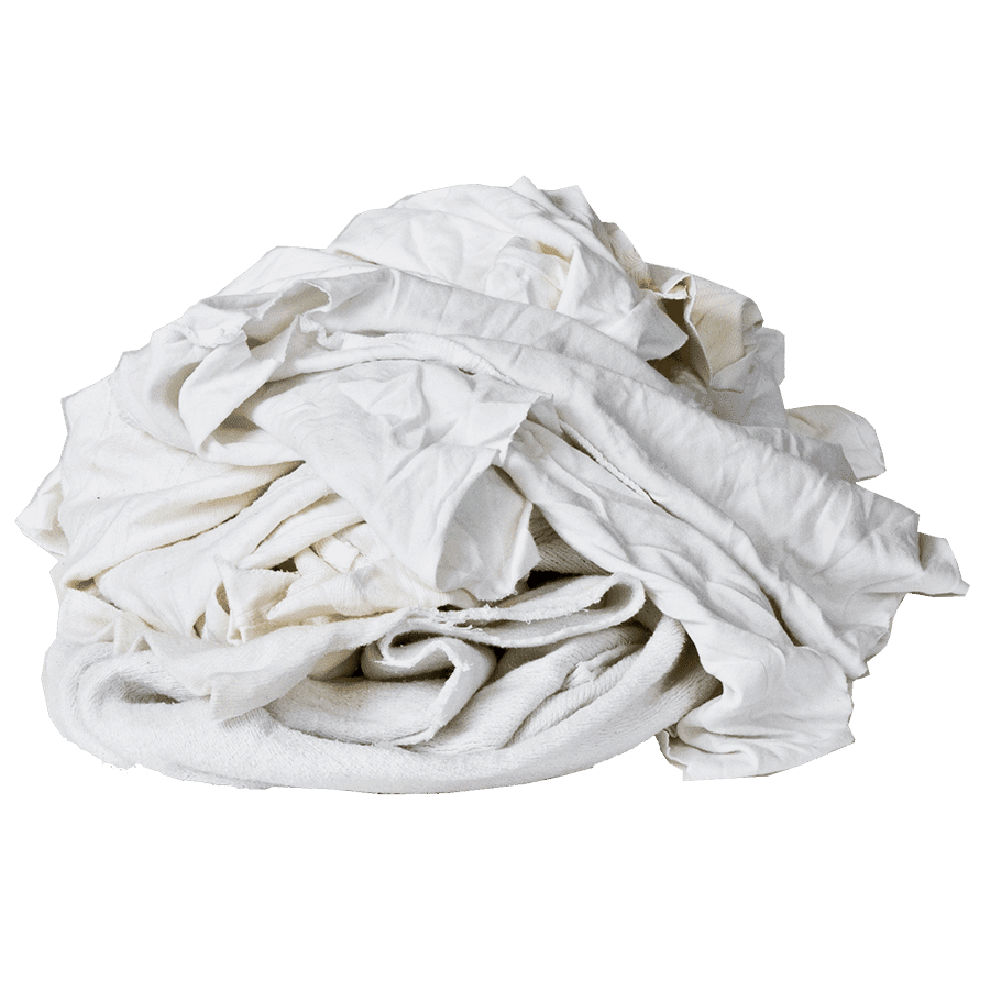 All White Cotton T-Shirt Rags 50lb Box