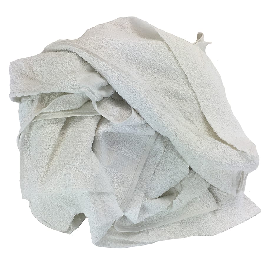 Nabob Wipers White Terry Rags 2lb Bulk Towel Rag Multipurpose 12x12 Inches  100% Cotton Ring Spun Cleaning Solution for Body Shops, Garages