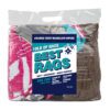 Colored Washcloth Size Wipers - 10Lb Compressed Bag, 11" x 11" to 13" x 13"