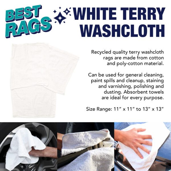 White Washcloth Size Wipers