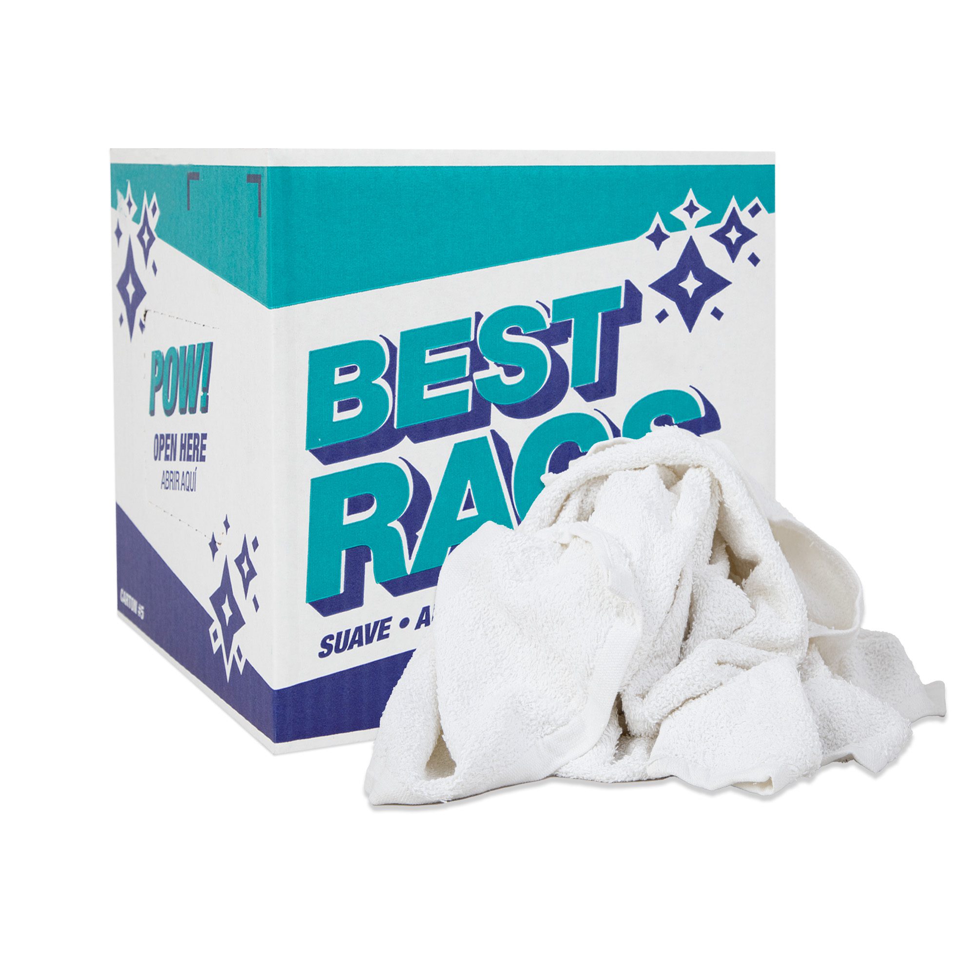 Bulk Terry Bath Towels Recycled White 50 lb Box