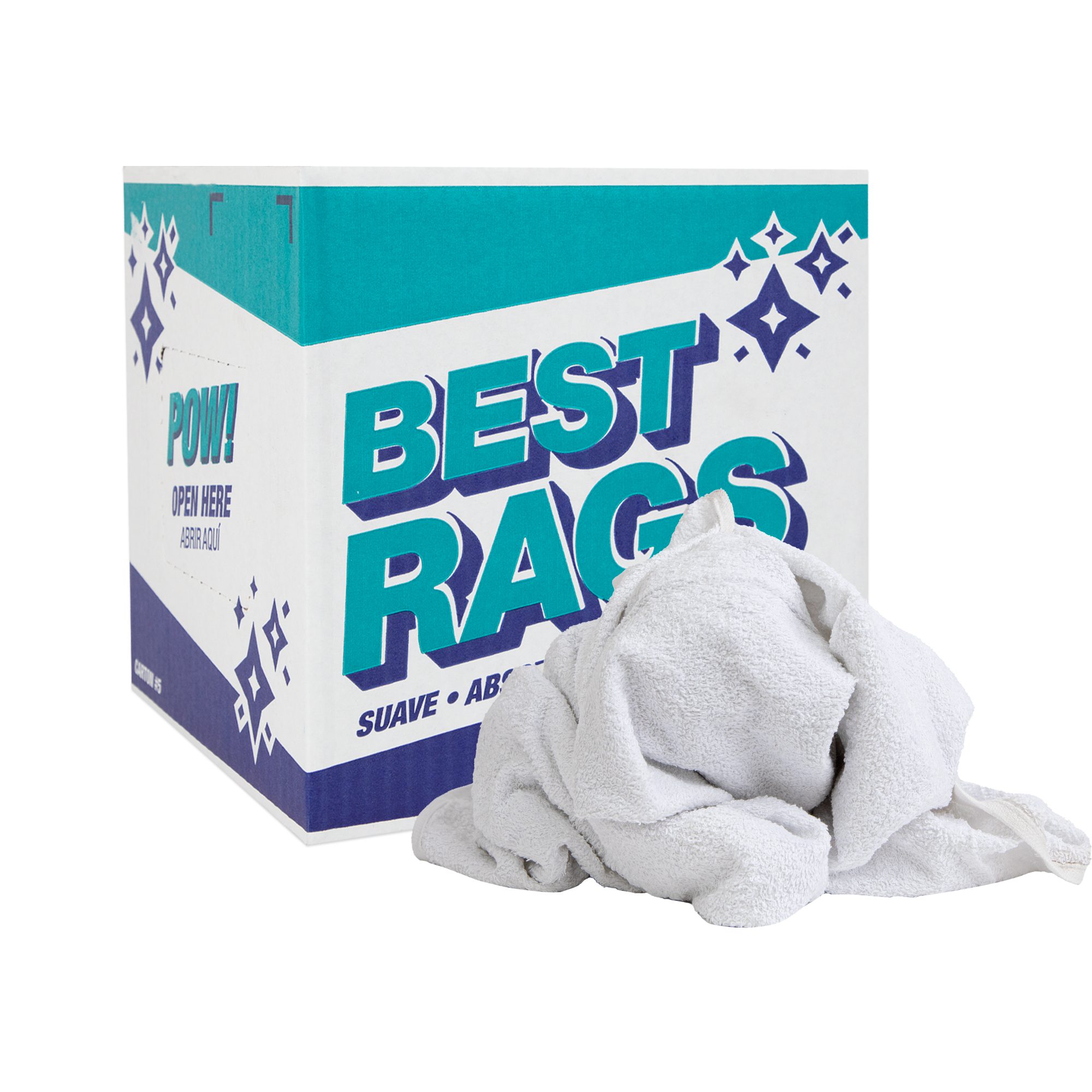 White Flannel/Thermal Wiping Rags - 25 lbs Box