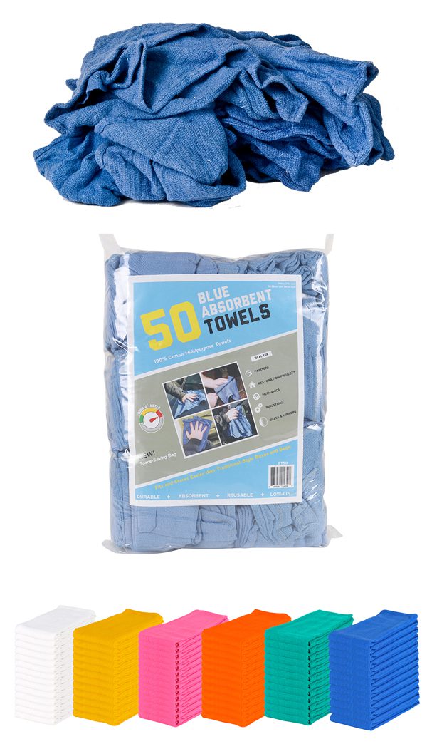 Blue Absorbent Huck Towels