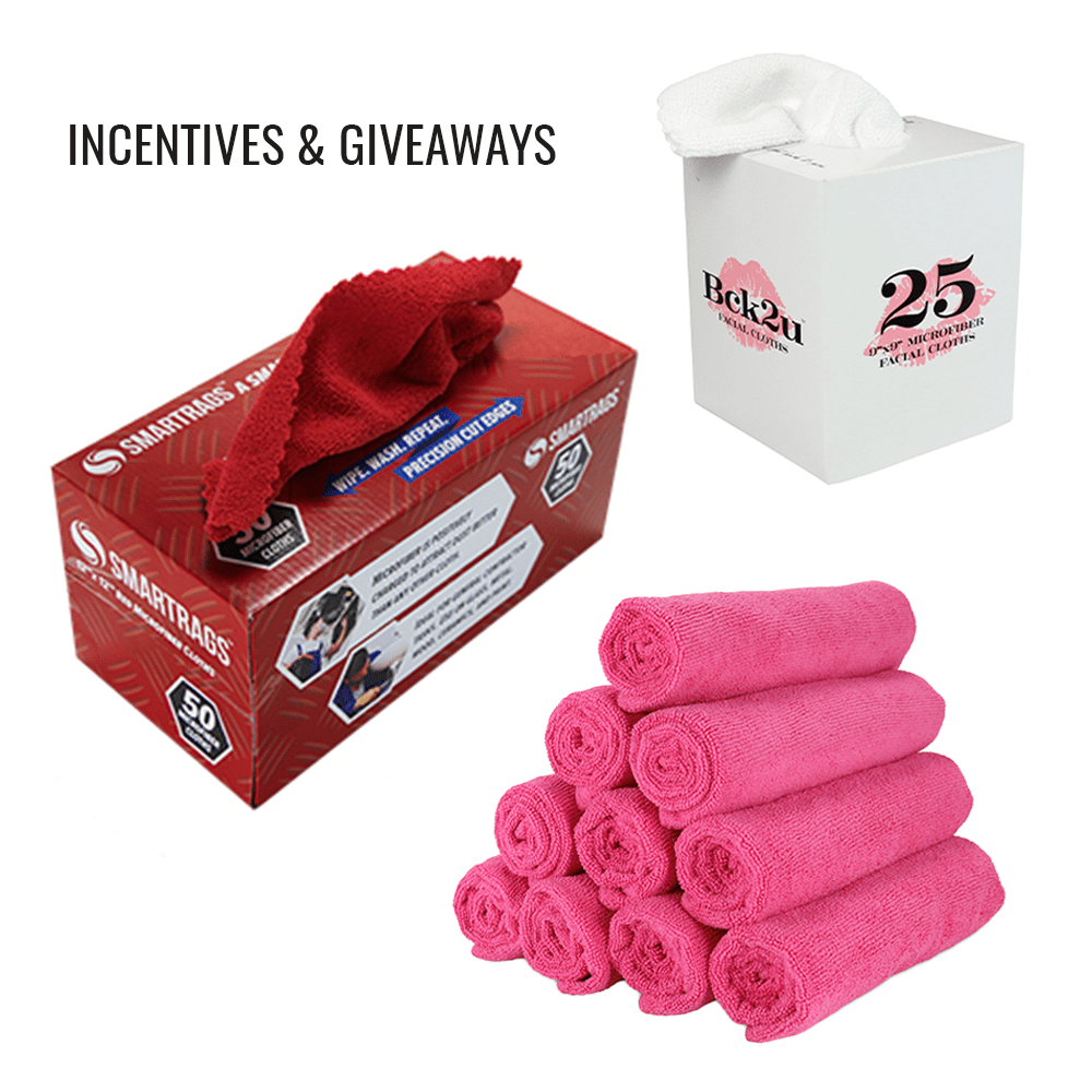 SmartRags Facial Cloths and Rolled Up pink towels