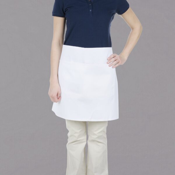 Waitress wearing white Half Bistro Apron