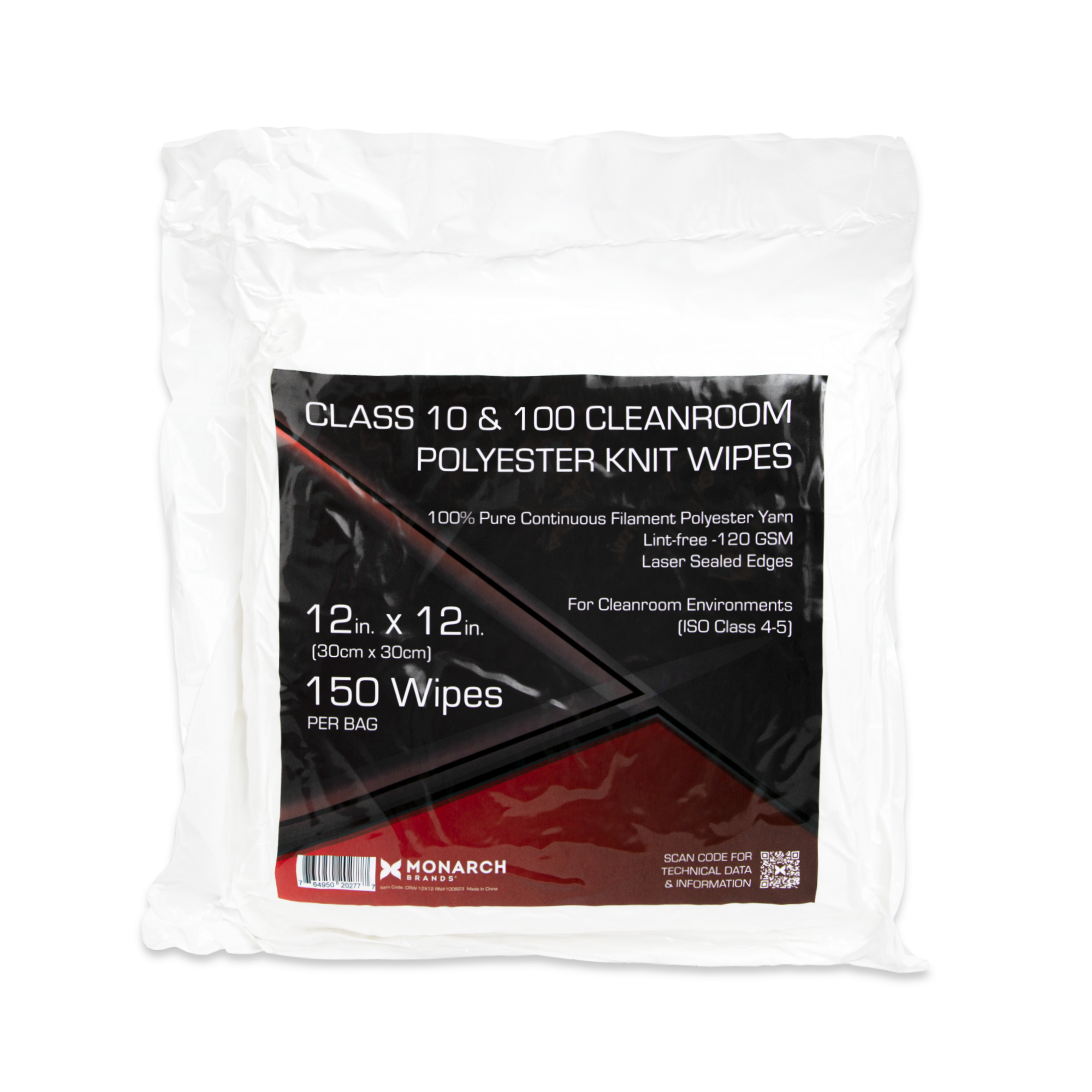 Pack of 300 9 x 9" Wipers Microcare Lint Free Cleanroom Wipes 