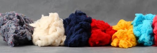 Unspooled colorful cotton fibers
