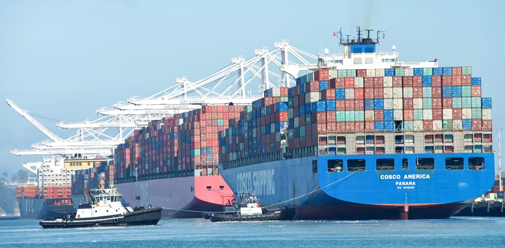 Freight ship at the port