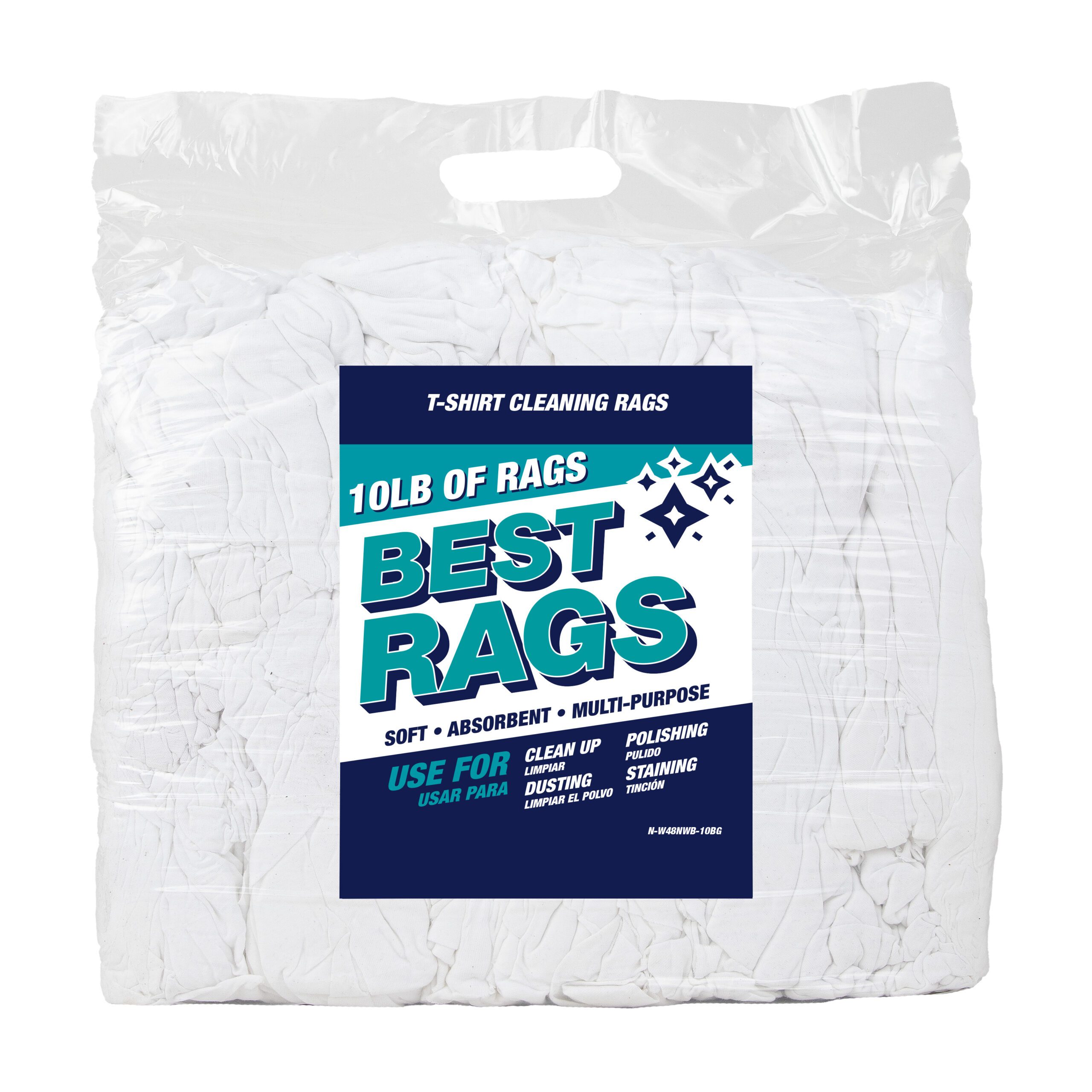 New Prewashed T-Shirt Rags - 99 Anti-Slip 10lb Bags