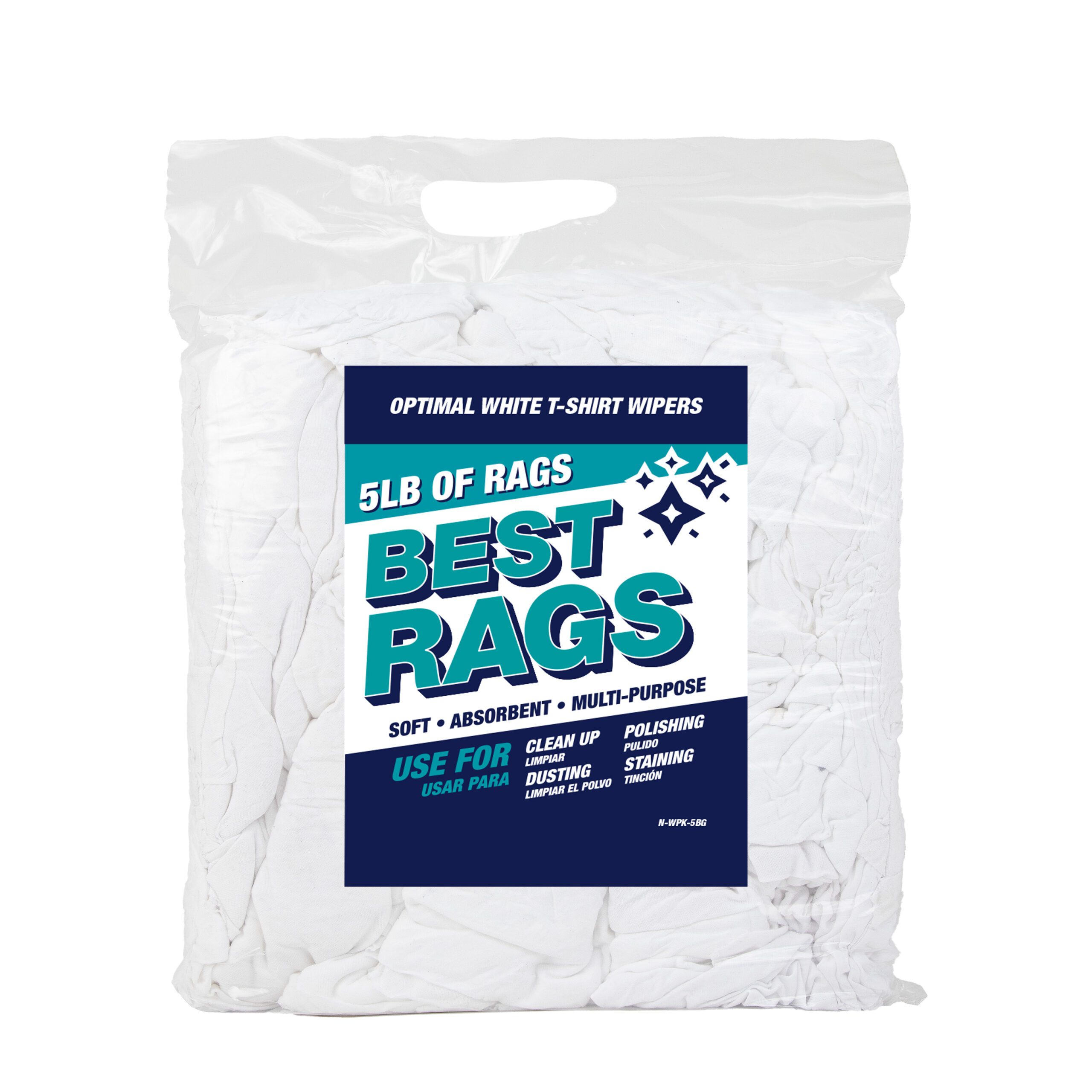 White Heavy Duty Cotton Rags - 50 lbs Box , Affordable Wipers