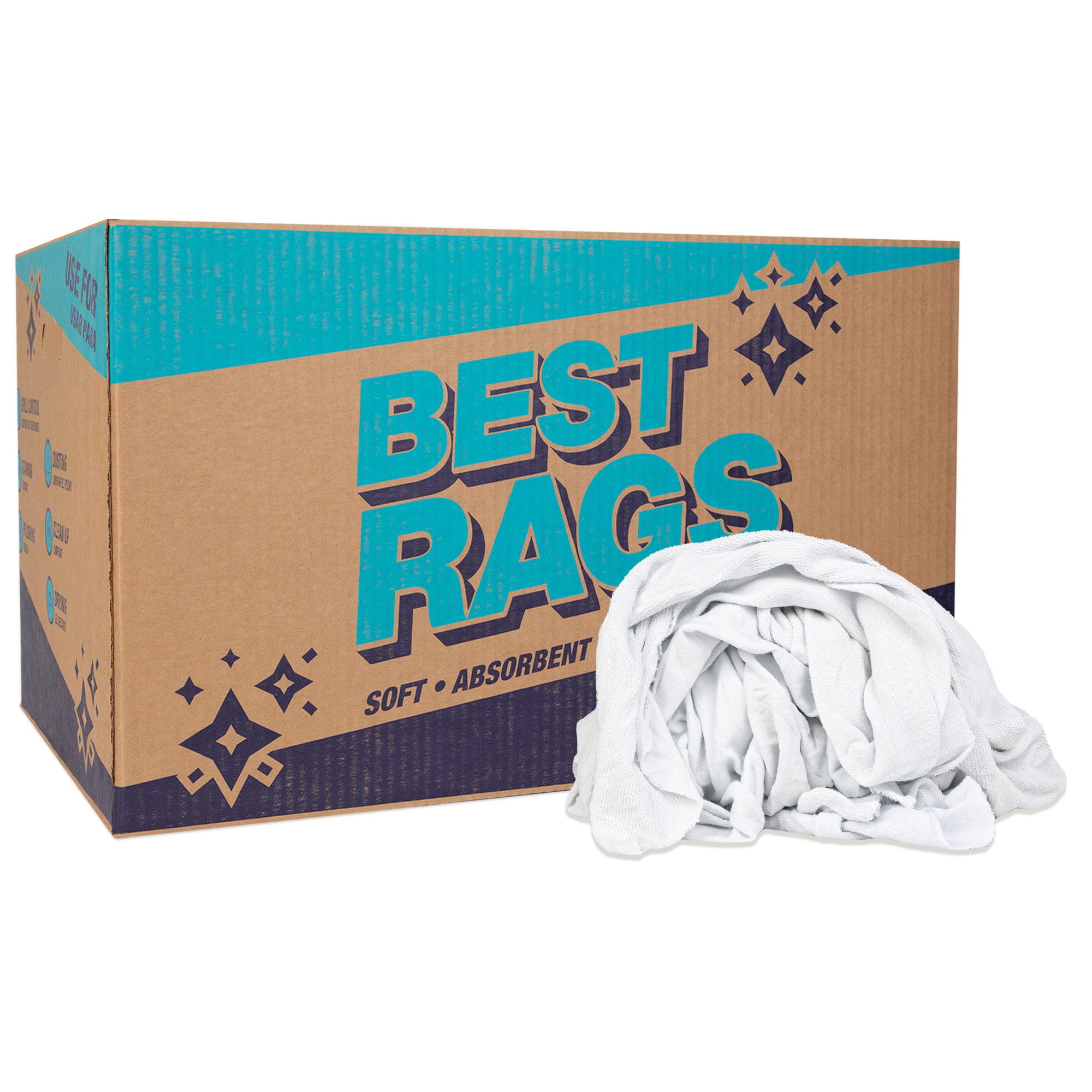 White Flannel/Thermal Wiping Rags - 25 lbs Box