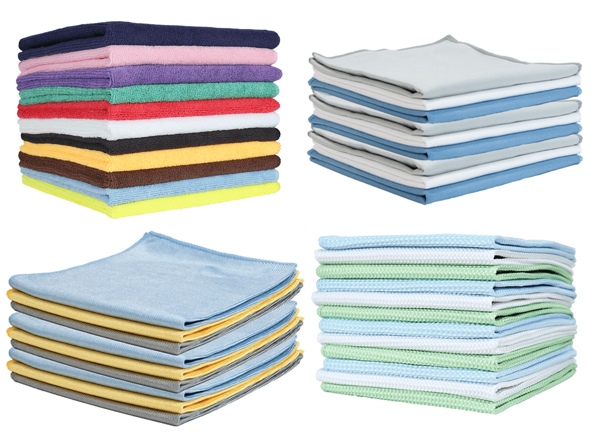 Group of microfiber cloths stacked
