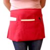 Waist Spun Poly Aprons - Red, Waist