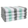 Cabo Cabana Towels - Grey/Mint Green