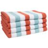 Cabo Cabana Towels - Coral/Blue