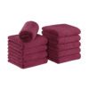 Bleach-Resistant Coral Fleece Salon Towels - Burgundy