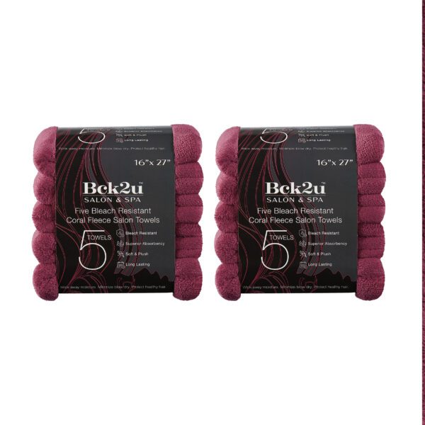 Bleach-Resistant Coral Fleece Salon Towels