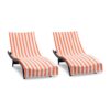 California Cabana Chaise Lounge Covers - Coral