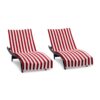 California Cabana Chaise Lounge Covers - Red