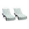 Cabo Cabana Chaise Lounge Covers - Grey/Mint Green