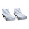 Cabo Cabana Chaise Lounge Covers - Grey/Blue